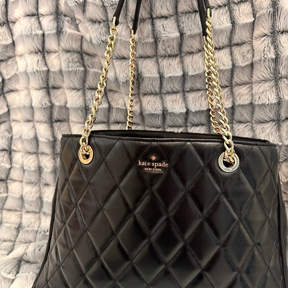 Kate Spade Black Quilted Women's Bag Set EUC - Picture 4 of 12